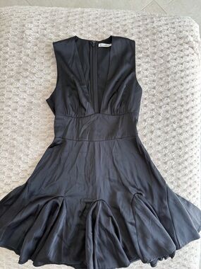 Abercrombie & Fitch Black V-Neck Sleeveless Flared Mini Dress